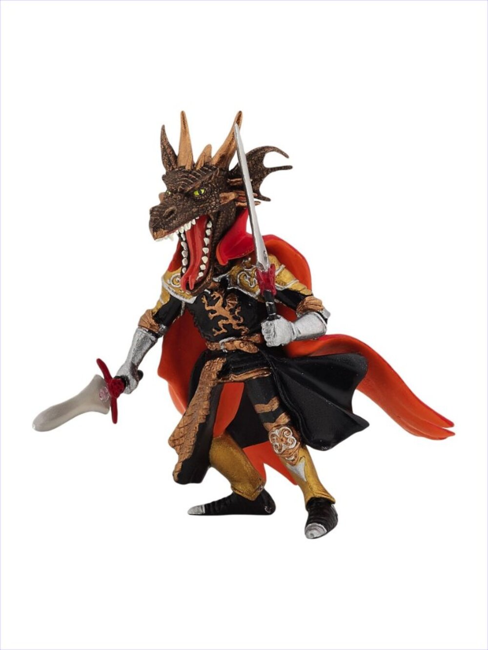 Papo Fire Dragon Man with Weapons Fantasy Figurine ( 38972)  New w/Tag